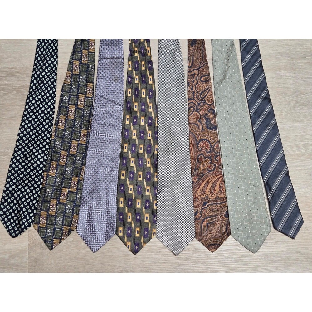 Lot of 8 Men’s Neck Ties FOR CRAFT Quilting - Sewing - Upcycle